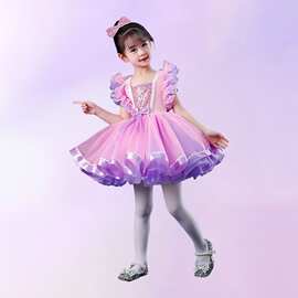 六一儿童演出服蓬蓬纱裙女孩公主连衣裙礼服亮片幼儿园舞蹈表演服