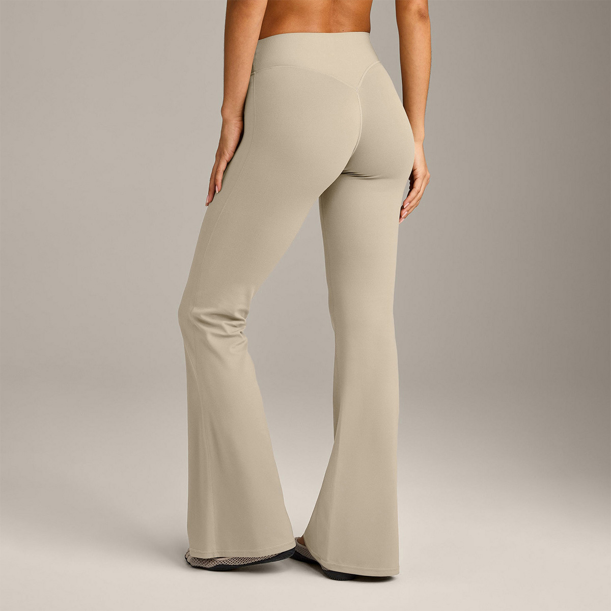Pantalones microacampanados desnudos transfronterizos, cintura alta, abdomen, levantamiento de glúteos, ropa deportiva, ropa de fitness, pantalones anchos, pantalones de yoga con trompeta, mujeres image 12