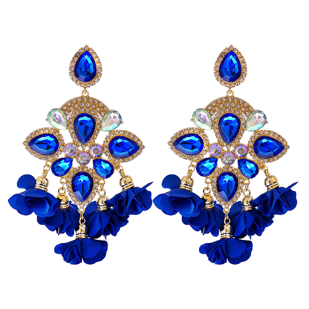 New Bohemian Color Diamond Flower Female Earrings Personality Accessories Wholesale display picture 33