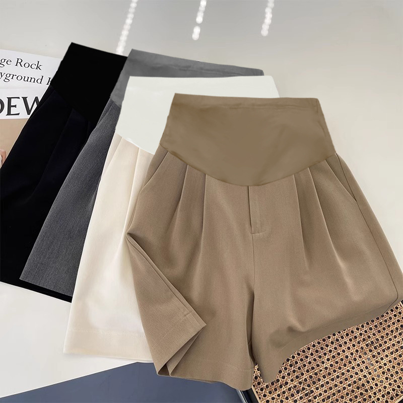 Maternity Pants Shorts Women's Summer Thin Loose A-Line Casual Cargo Shorts Hong Kong Style Wide Leg Pants 1380