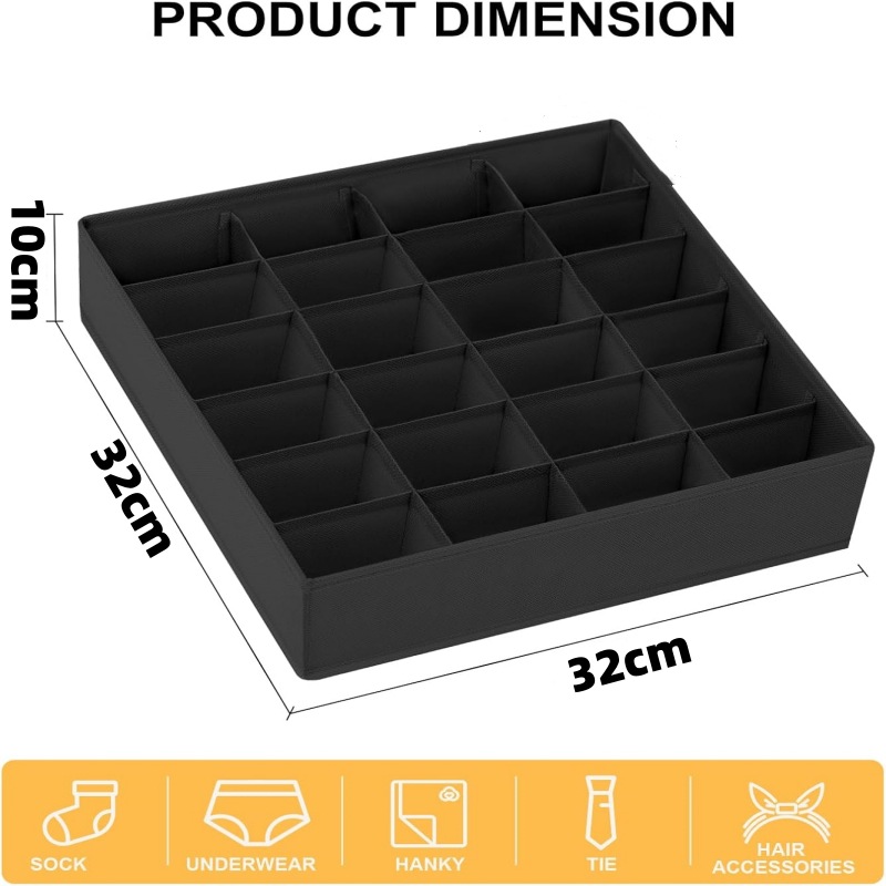 1 pieza de 24 cuadrados de borde negro negro