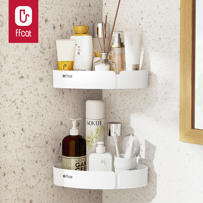 Feifei Cat Storage Rack Wall-Mounted Punch-Free Multi-Functional Kitchen Bathroom Plastic Storage Box