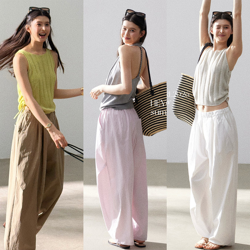 Heygirl Black Brother Zero-Feel Oxygen Pants 65% Premium Cotton Quick-Dry Lightweight Style Pleated Elastic Waist Curved Pants Heygirl Black Brother Zero-Feel Oxygen Pants 65% Premium Cotton Quick-Dry Lightweight Style Pleated Elastic Waist Curved Pants
