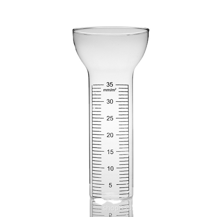 人仁厂家供应手电筒玻璃量雨器户外雨水测量筒园林工具45*170