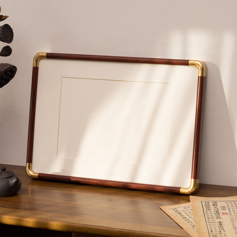 Imitation Copper Corner Picture Frame Empty Frame for Mounting Calligraphy Border 38 Calligraphy and Painting Frame Rounded Corner 50 Cross-Stitch Frame Picture Frame Wholesale