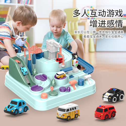Cross-border special car adventure small train inertia educational toy car engineering vehicle macaron track car