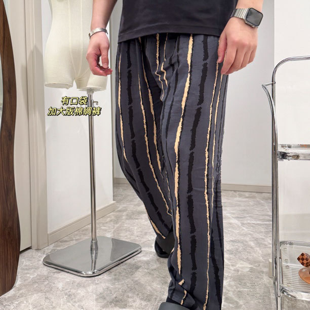 Pantalones casuales para hombre, pantalones harem de algodón y rayón, pantalones de pierna ancha, pantalones para dormir, talla grande, sueltos, transpirables, estilo informal y relajado