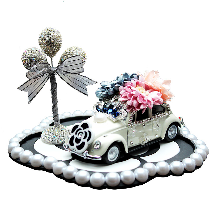 Decoración de coche, flor, modelo de coche, personalidad, diamantes, linda consola central femenina, aromaterapia de coche, decoración interior de coche