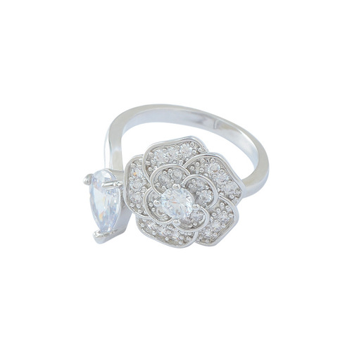Niche Design Fashionable Female Ring Sweet Gift Versatile Daffodil Petal Living Open Finger Ring Xiahongbo Same Style