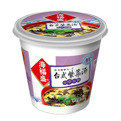 Haifengsheng Lotus Fresh Vegetable Nori Egg Drop Soup 8g Cup-Packed Instant Food FD Freeze-Dried Fast-Cook Soup Bulk Wholesale