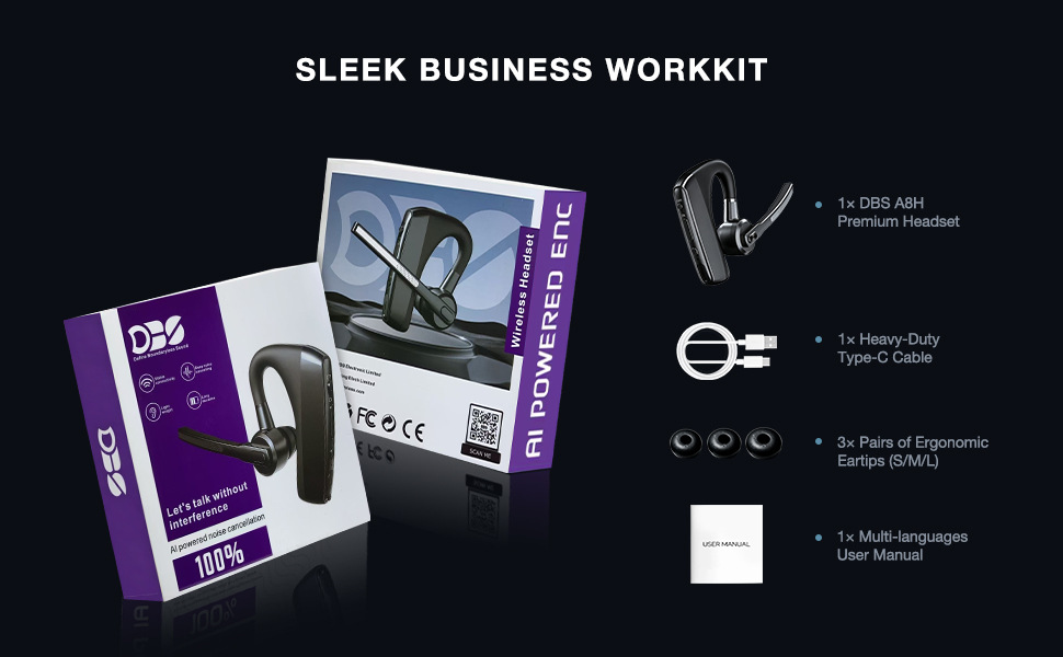 Cross-border bestseller single-ear smart AI noise-canceling Bluetooth headset with long battery life, hands-free for car use, wind noise and tire noise reduction, high sound quality