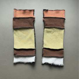 跨境热卖时尚创意4色拼接弹力布露指手套情侣骑行玩手机无指厂家