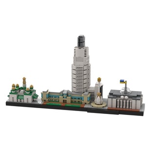 MOC building blocks compatible with Lego 49187 Kiev capital city skyline cross-border suit creative building model