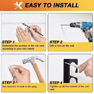 Horizontal 6-Rod Fishing Rod Holder Wall Mounted Fishing Rod Holder