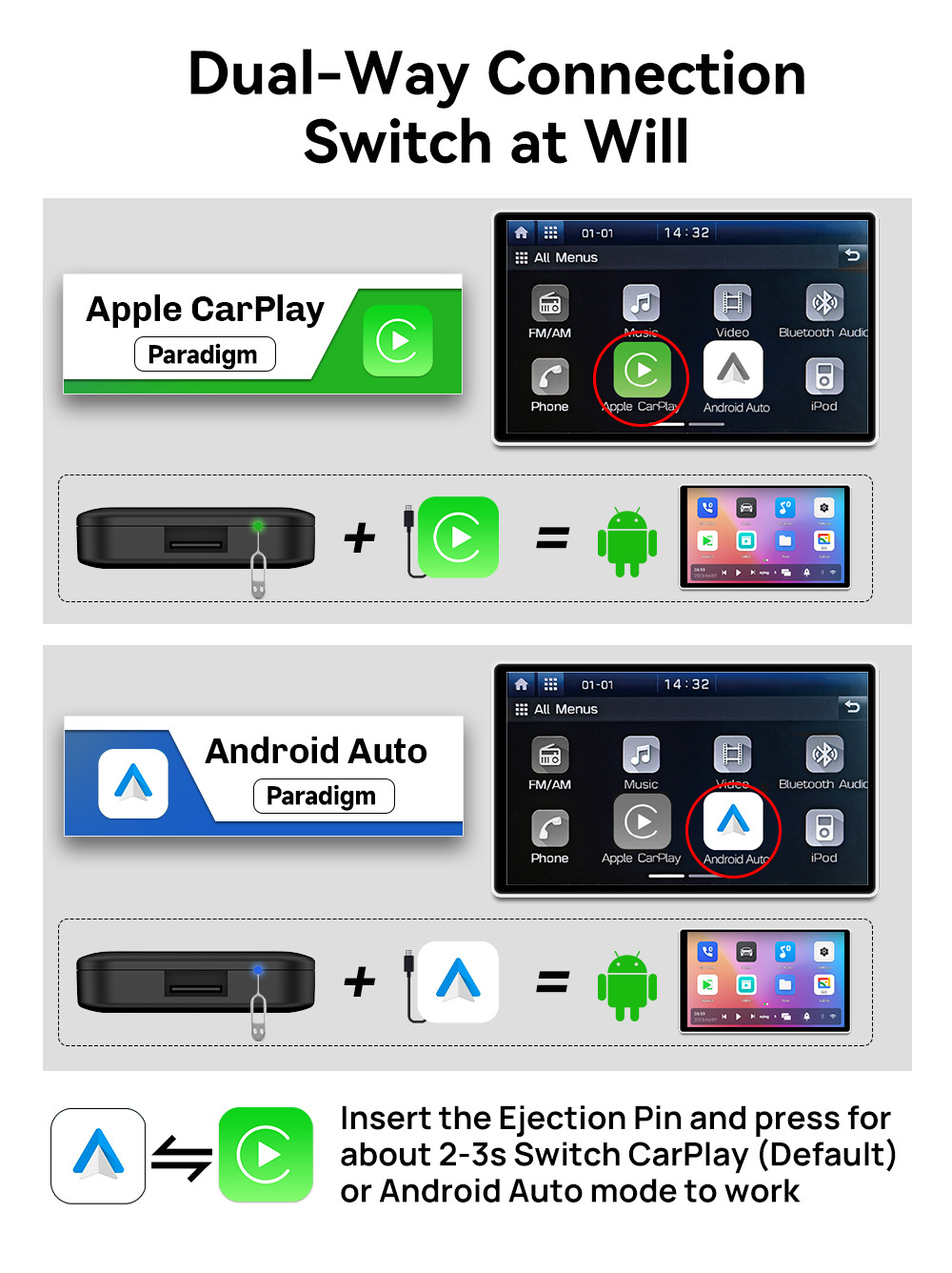 Cross-Border Original Car Carplay Wired to Wireless Adapter, In-Car Smart HDMI Output Car-Machine Connectivity Box