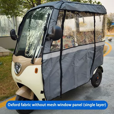 Cold-Resistant for Overseas Tricycles in – Elektromobil üçün ön şüşə çətiri (günlük) - oxford-cloth-without-mesh-window-single-layer-grey