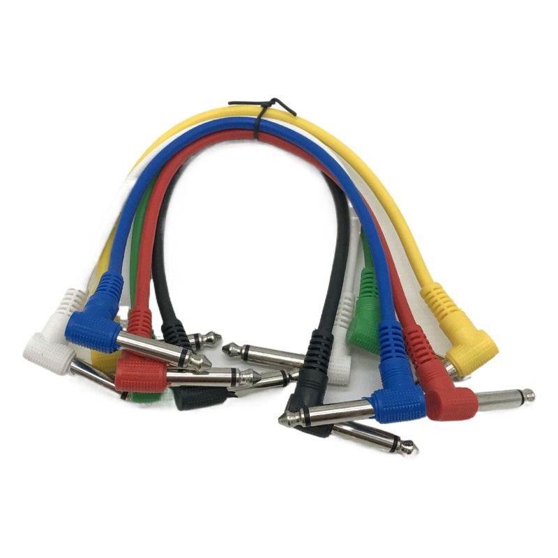 6-color efecto Cable 6-color blindado de reducción de ruido cable de la guitarra eléctrica bajo 30CM 6 unids/bolsa