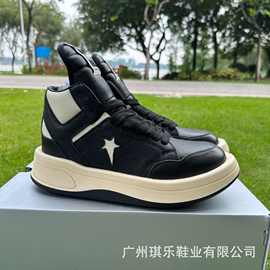 真皮运动板鞋贴牌加工欧美透气休闲厚底小白鞋休闲鞋冬季休闲鞋