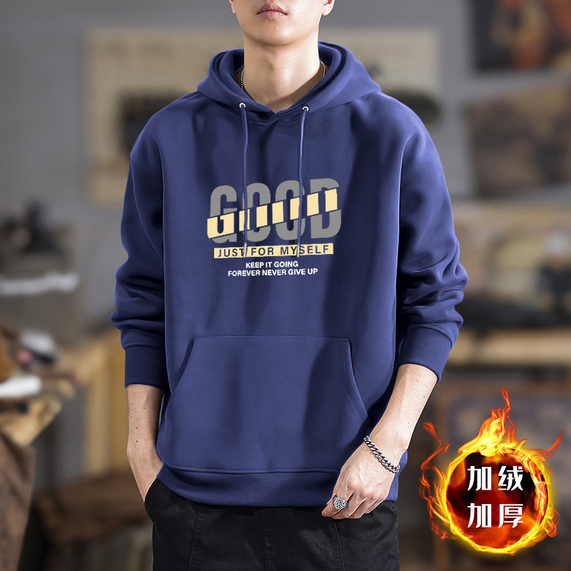 Peso pesado chaqueta con capuz para hombres primavera y otoño marca de moda de alta calle pesado abrigo holgado estudiantes estilo de Hong Kong suéter universal