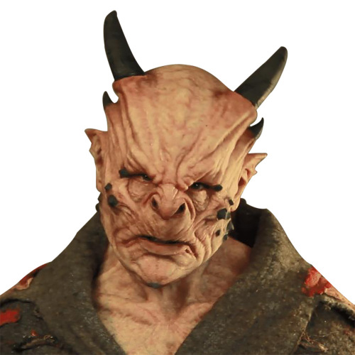 Halloween best-selling monster latex mask, terrifying Bull Demon King with horns, funny headgear, factory direct sale props