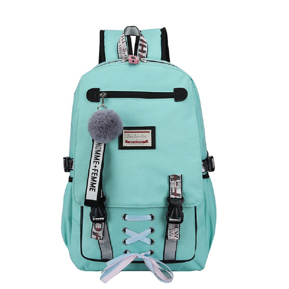 Mochila casual de Viaje Juvenil transfronteriza para hombres y mujeres mochila de estudiante de escuela secundaria mochila de viaje recargable USB