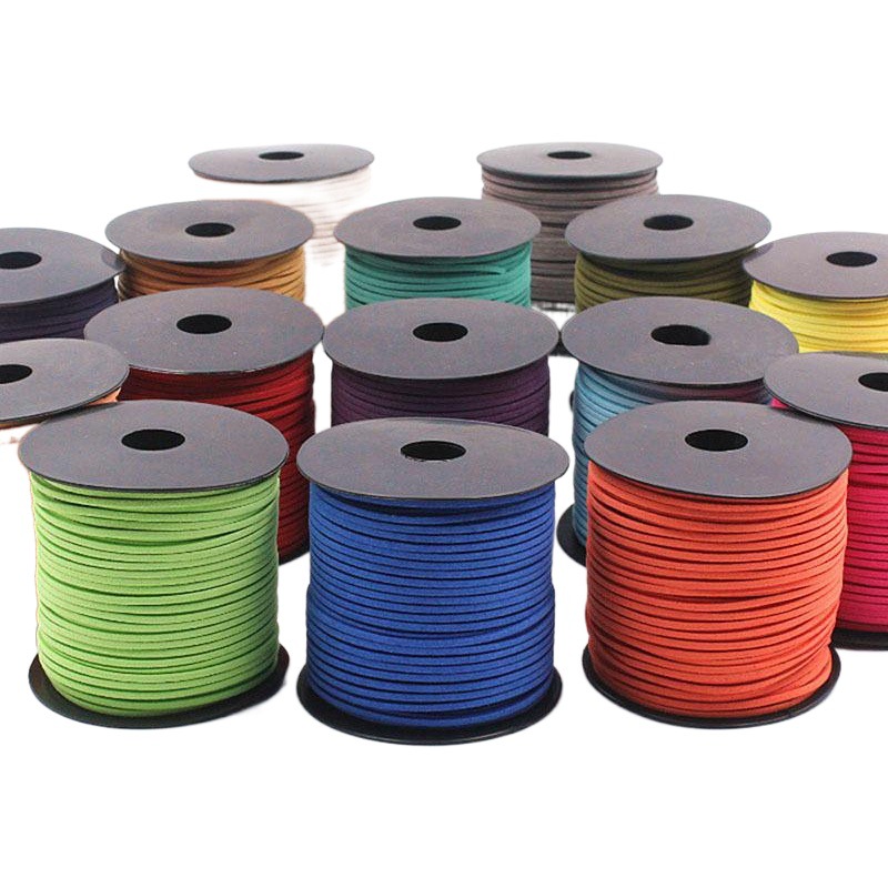 Flower Shadow lana de estilo coreano con cuerda de cuero cuerda de terciopelo de doble cara con cuerda de piel de deerskin DIY material de embalaje de flores tejidas a mano