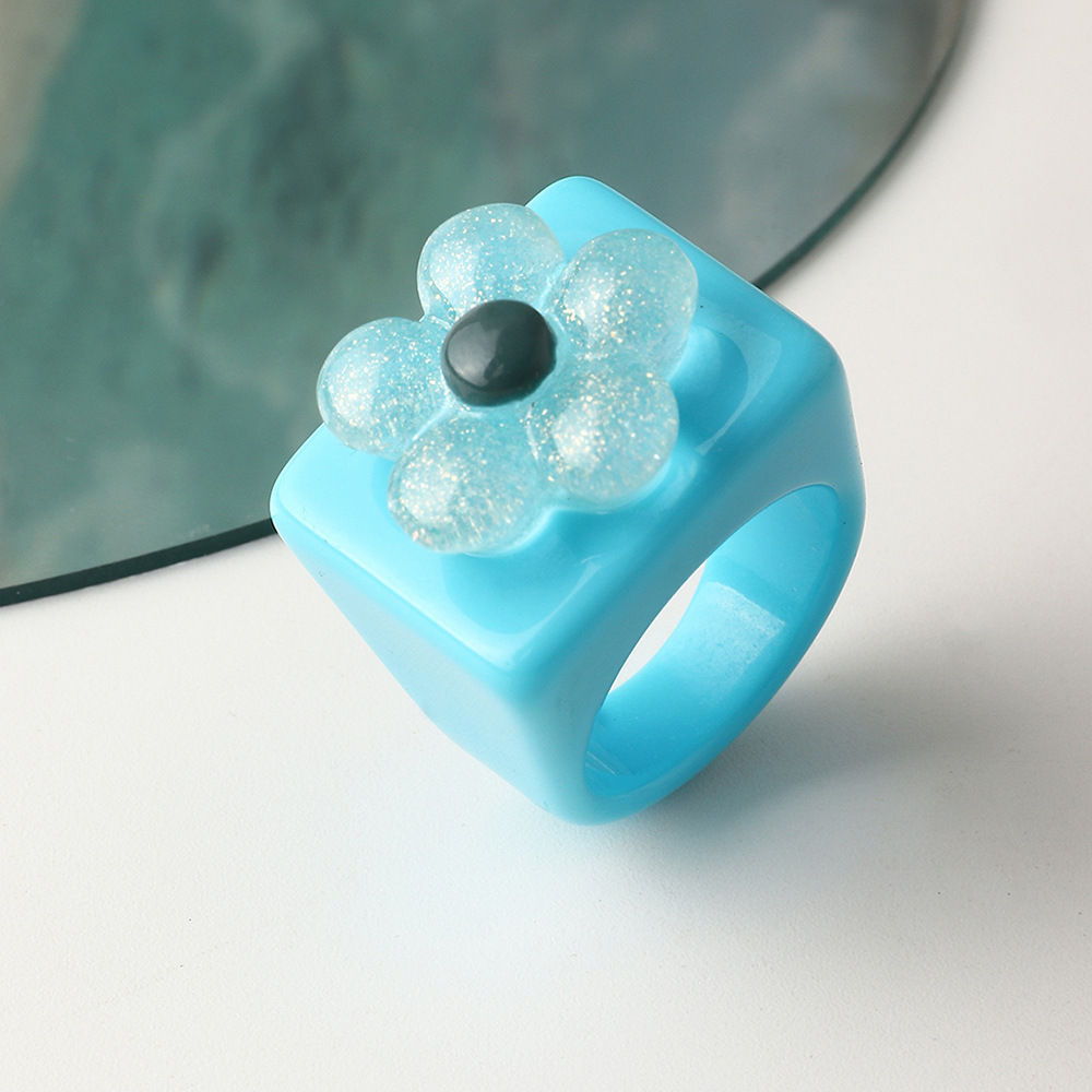 Fashion Flower Resin Ring Wholesale display picture 8