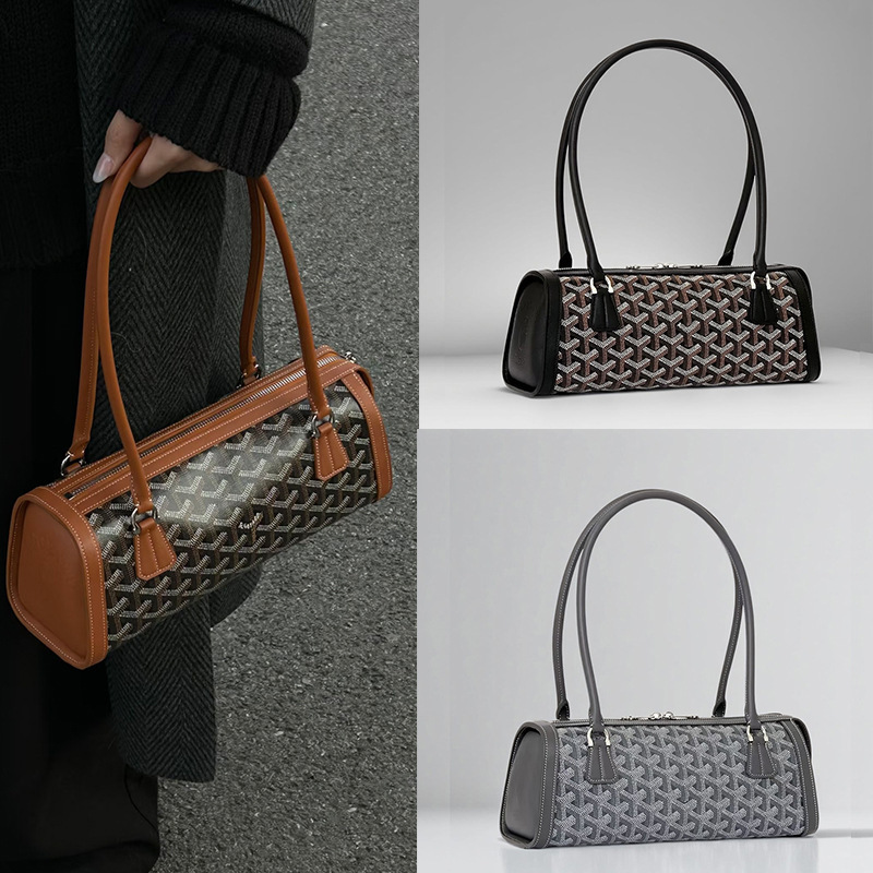 2026 Spring Dog Tooth Baguette Bag Women's Genuine Leather Handbag Boston Pillow Bag High Version Printed Shoulder Underarm Bag 2026 Spring Dog Tooth Baguette Bag Women's Genuine Leather Handbag Boston Pillow Bag High Version Printed Shoulder Underarm Bag