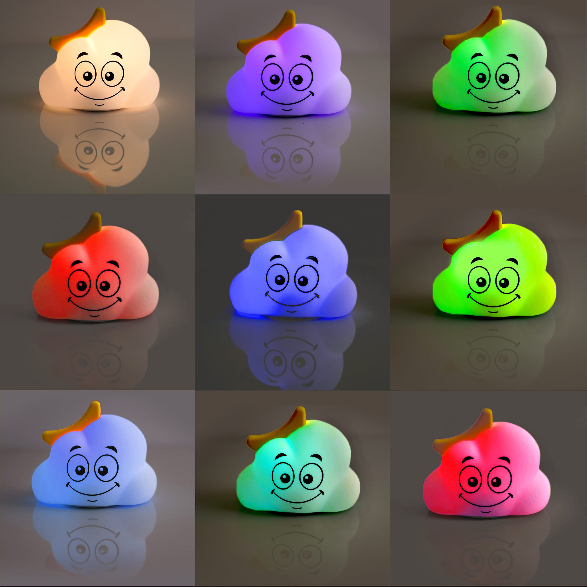 Nueva luz nocturna de silicona de nube transfronteriza