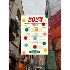 2024 New Year Calendar Instagram Poster Korean Style Color Ball Home Decor Creative Paper Poster 365-Day Calendar