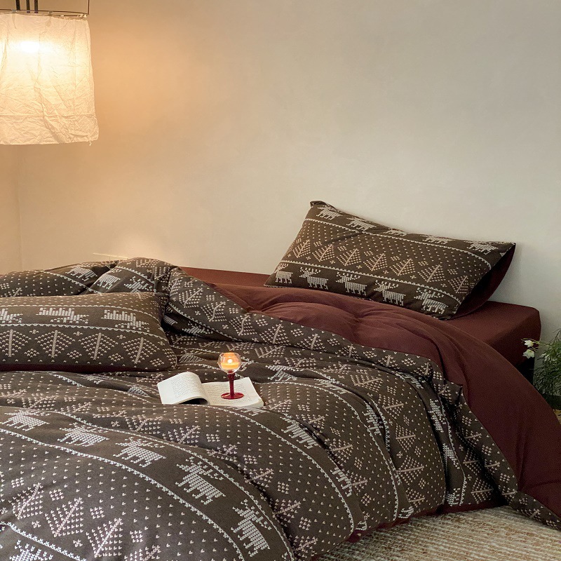 Set di biancheria da letto morbido jacquard in maglia, stile nordico francese minimalista retrò, classe A, per culla, con copripiumino di alta qualità realizzato in Tianzhu._voghion.com