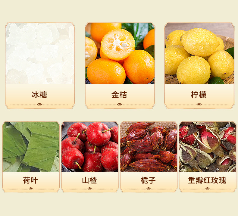 Kumquat Lemon Hawthorn Lotus Leaf Tea Blend 10 Sachets Fruity Herbal Infusion for Daily Hot Brewing specifications