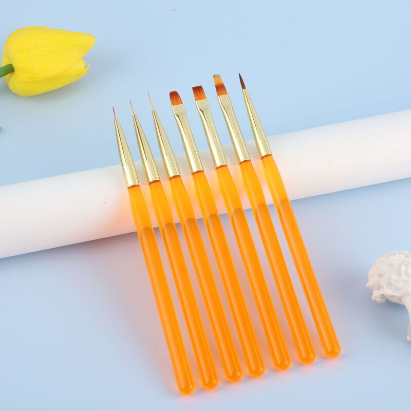 Amazon new transparent orange nail art pen suit nail art tools ultra fine drawing pen functional pen gradient pen