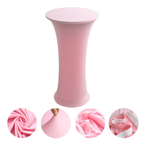 Factory direct supply of high-end hotel wedding decoration solid color cocktail disc bottom spandex bar cover elastic table cover