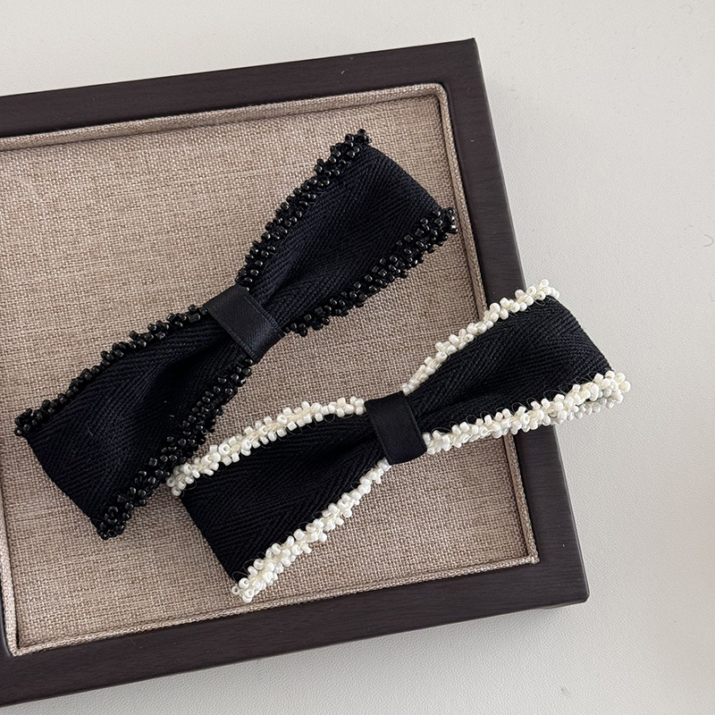 Accessoires pour cheveux de Corée du Sud, clip supérieur, bord perlé de haute qualité, élégant nœud, épingle à cheveux, pince à ressort, épingle à cheveux Dongdaemun, coiffure_voghion.com