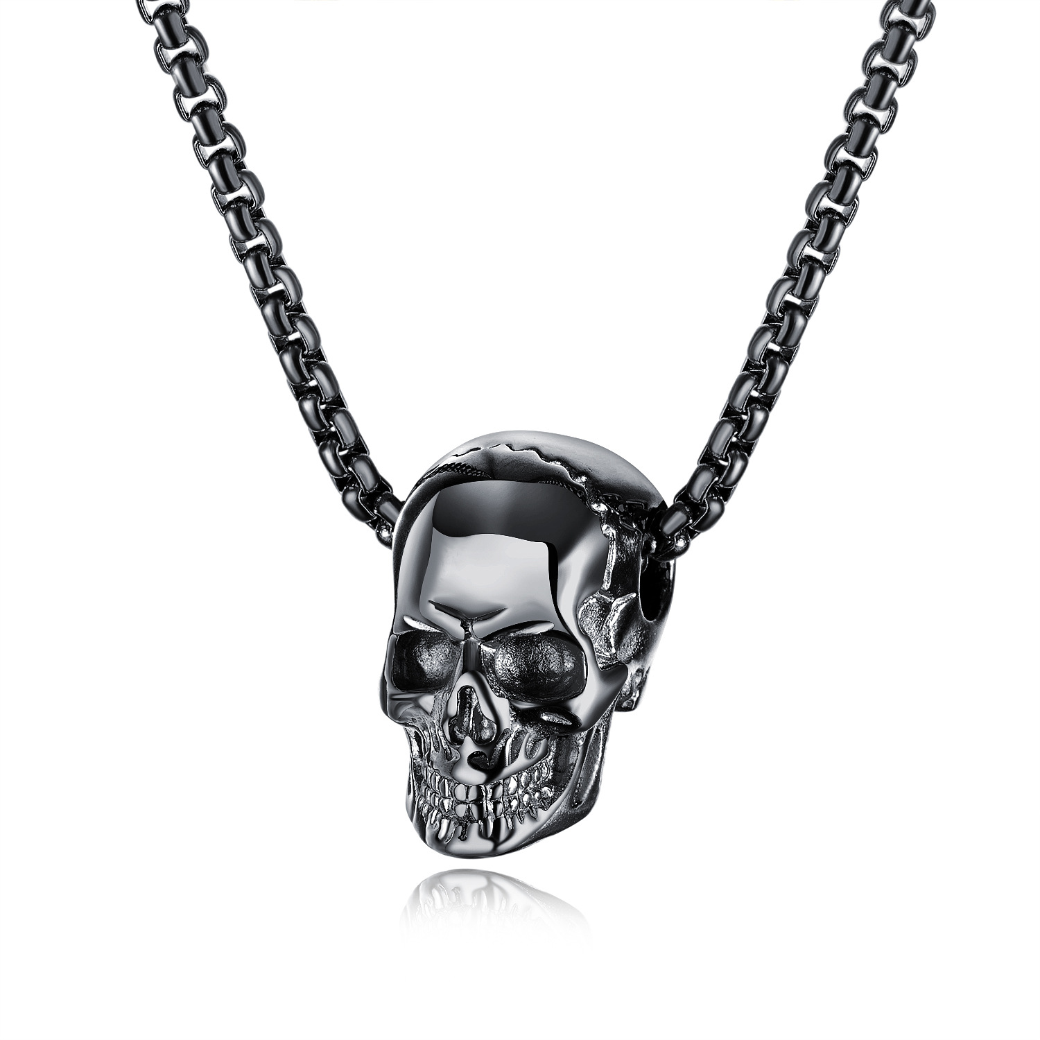 Casual Punk Skull Alloy Plating Men's Pendant Necklace display picture 4