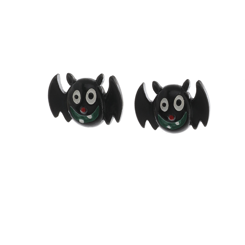 Ez3817 Cross-border European And American New Halloween Earrings Simulation Plastic Ghost Face Pumpkin Death Ghost Festival Earrings display picture 12