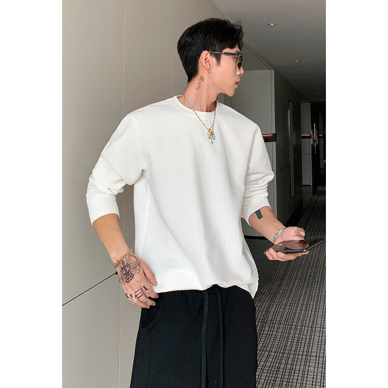 Jacquard-Sweatshirt für Herren, neuer Rundhalsausschnitt im Frühlingsstil, amerikanisches Retro-Top, trendige Marke, stylisch und cool_voghion.com