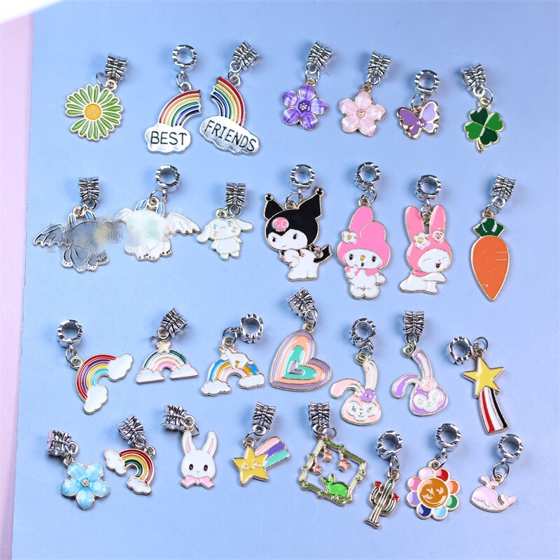 DIY Jewelry Accessories Alloy Oil Drop Necklace Pendant Kidsren's Production Cute Bracelet Pendant Manufacturer Spot Wholesale