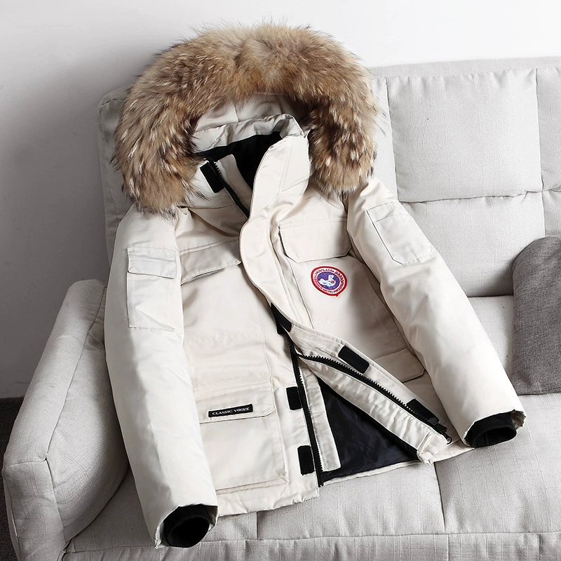 Down jacket, winter set, universal short hoody for leisure, increased thickness