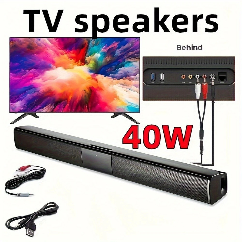 Tv Soundbar Wired and Wireless Bluetooth Speaker USB Powered Soundbar Surround Sound for Tv