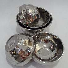 不锈钢双层韩式无磁钻石碗 不锈钢隔热双层焊碗 多用饭碗汤碗