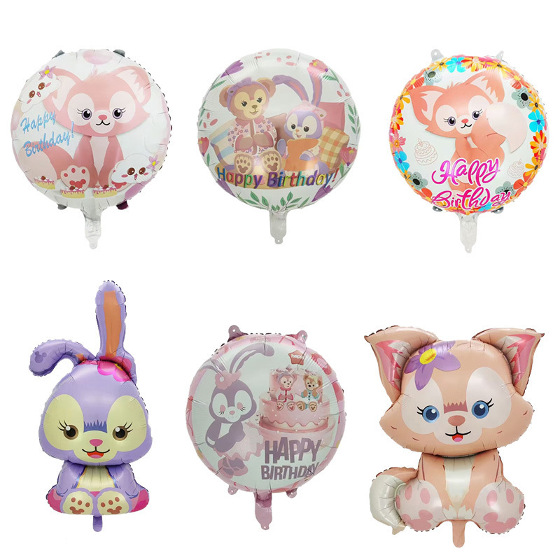 New cartoon balloon Stella Linnea Belle aluminum foil balloon for girls' birthday first birthday theme balloon wholesale