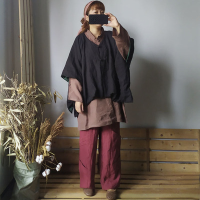 秋冬新款中國風女裝亞麻原創國風情懷夾棉保暖坎肩馬甲【秋千】