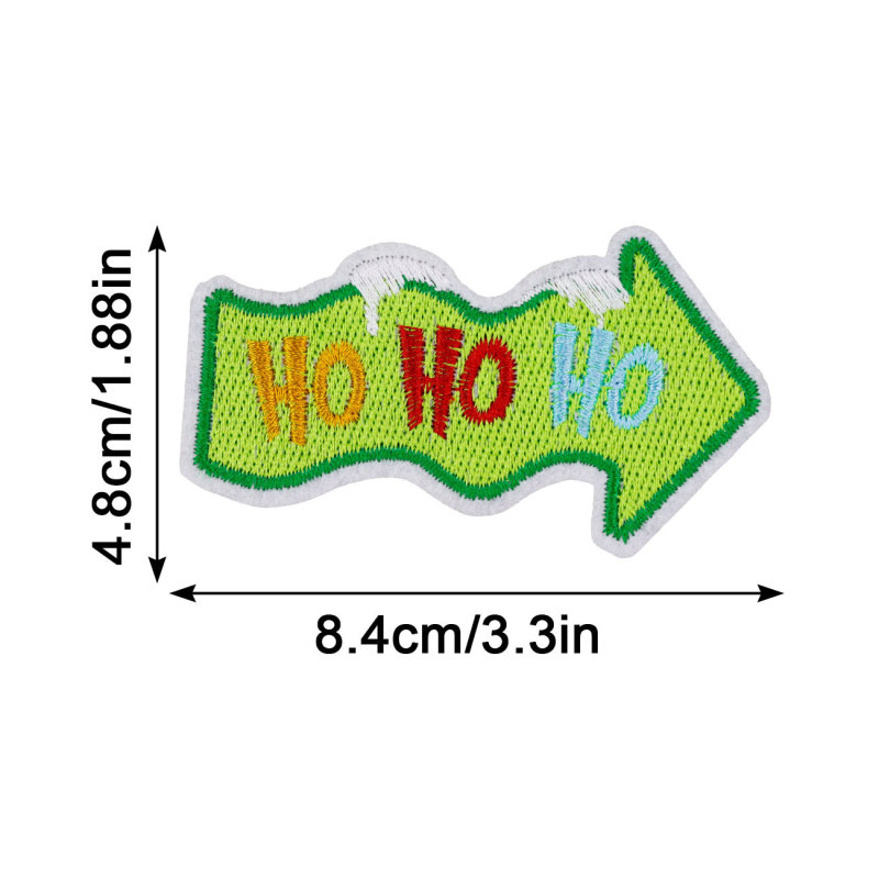圣诞刺绣贴圣诞节布贴章仔 HOHOHO MERRYCHRISAMAS服装辅料烫印标|undefined