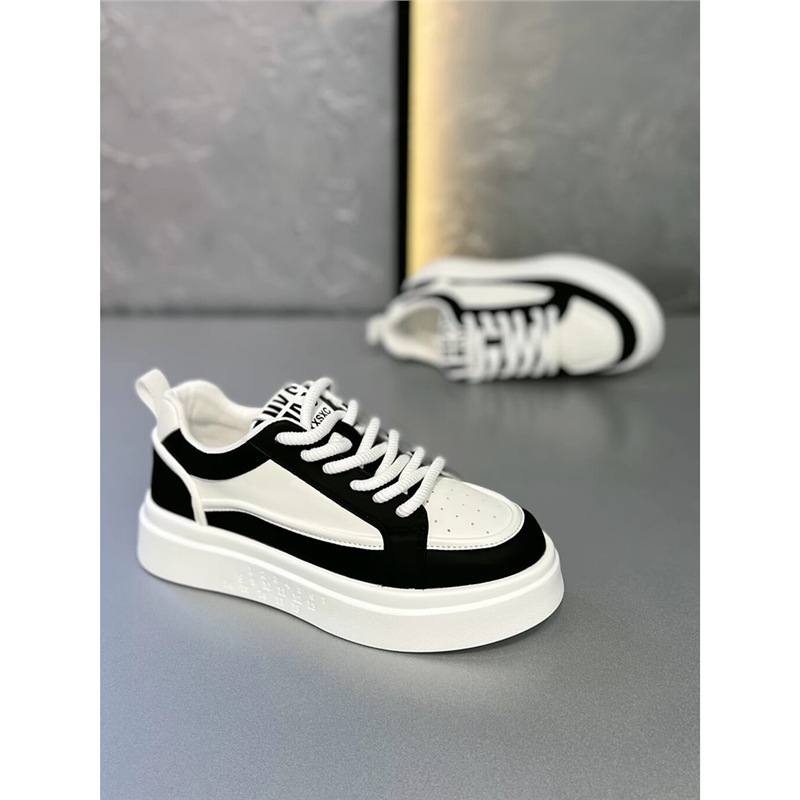 Men's Shoes 2024 Autum New Fashion Versatile Low-Cut Sneakers Casual Leather Comfortable Trendy Internet Celebrity Small Ok