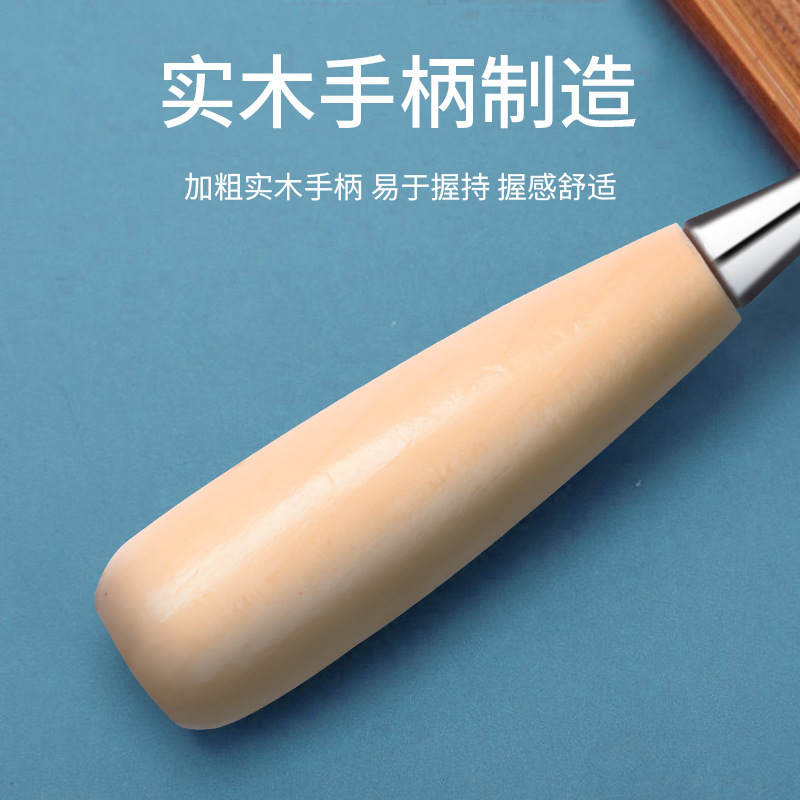 Cono de mango de madera maciza de agujero redondo al por mayor Cono de cuero de bricolaje hecho a mano con punzón de revestimiento Cono de costura Herramientas manuales