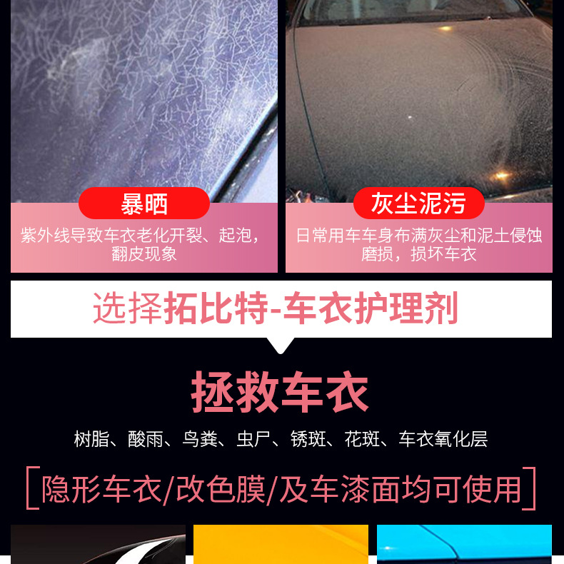 Car invisible car clothing curing agent color change film maintenance liquid car clothing maintenance anti-aging car clothing installation liquid wholesale