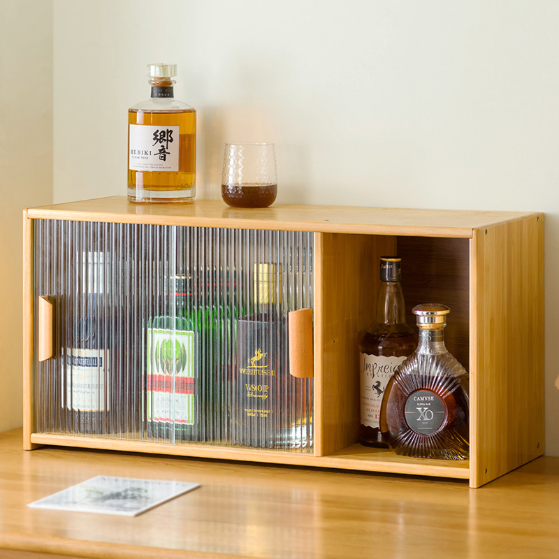 Wine Cabinet Sideboard Modern Simple Display Cabinet Internet Celebrity Small Wine Rack European Style Home Solid Wood Living Room Wall Storage Rack
