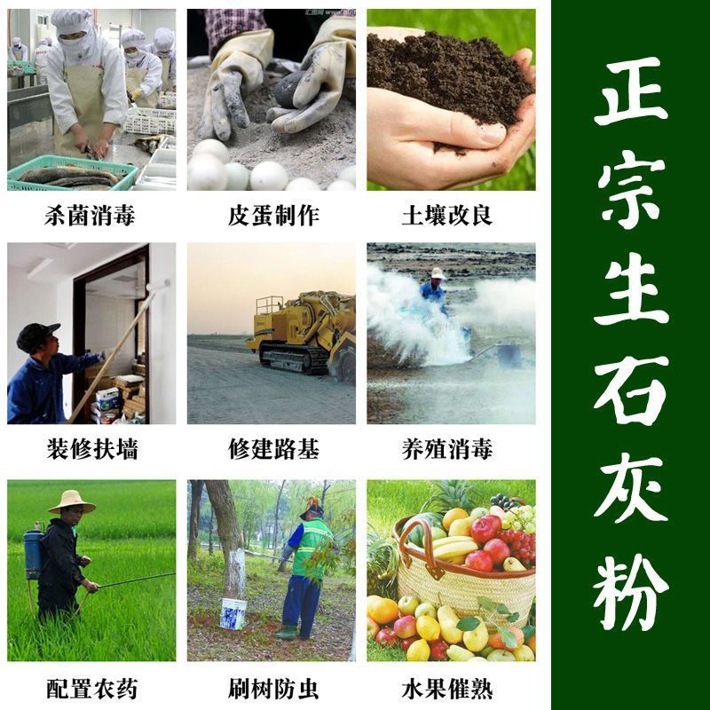 生石灰粉批发鱼塘养殖消毒杀菌杀虫净水防潮白灰刷树氧化钙干燥剂|undefined